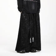 Buddha Stones Dragon Jacquard Drawstring Design Men's Corduroy Wide Leg Pants With Pockets - image 9