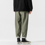 Buddha Stones Fall Solid Color Drawstring Men's Ankle-Length Harem Pants With Pockets - image 4