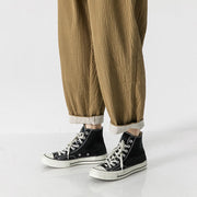 Buddha Stones Fall Solid Color Drawstring Men's Ankle-Length Harem Pants With Pockets - image 20