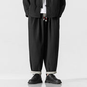 Buddha Stones Fall Solid Color Drawstring Men's Ankle-Length Harem Pants With Pockets - image 31