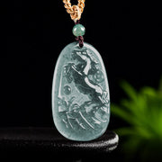 Buddha Stones Year Of The Horse Dragon Handcarved Copper Coins Jade Rope Prosperity Energy Necklace Pendants - image 2