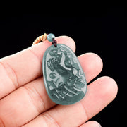 Buddha Stones Year Of The Horse Dragon Handcarved Copper Coins Jade Rope Prosperity Energy Necklace Pendants - image 8