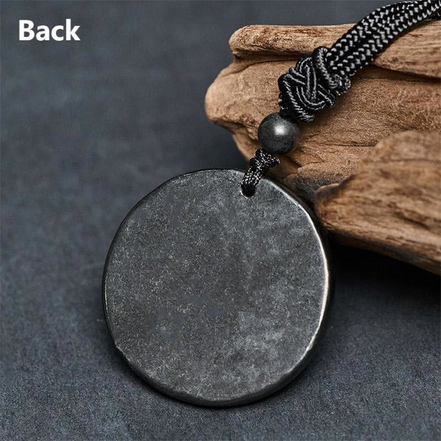 Buddha Stones Tai Chi Yin Yang Symbol Authentic Shungite Stone Inner Strength Necklace Pendant - image 6