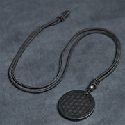 Buddha Stones Flower of Life Carving Design Authentic Shungite Stone Protection Necklace Pendant - image 11