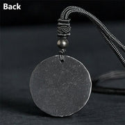 Buddha Stones Flower of Life Carving Design Authentic Shungite Stone Protection Necklace Pendant - image 12