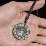 Buddha Stones The Tree of Life Carving Pattern Authentic Shungite Stone Protection Necklace Pendant - image 4