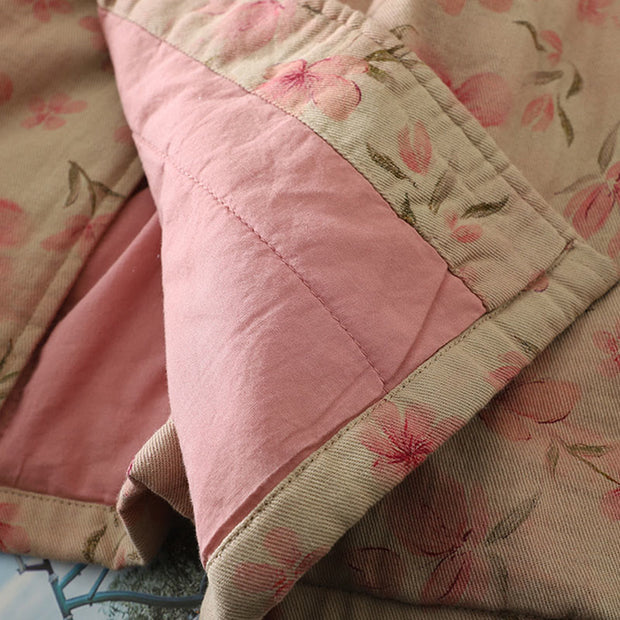 Buddha Stones Frog-button Flower Pattern Crew Neck Thickened Cotton Long Sleeve Women's Coat  - image 8