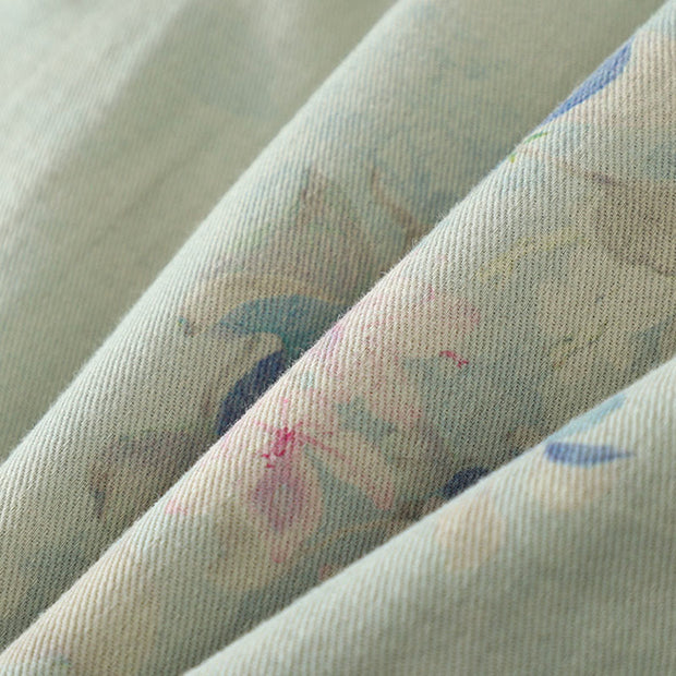 Buddha Stones Frog-button Flower Pattern Crew Neck Thickened Cotton Long Sleeve Women's Coat  - image 19