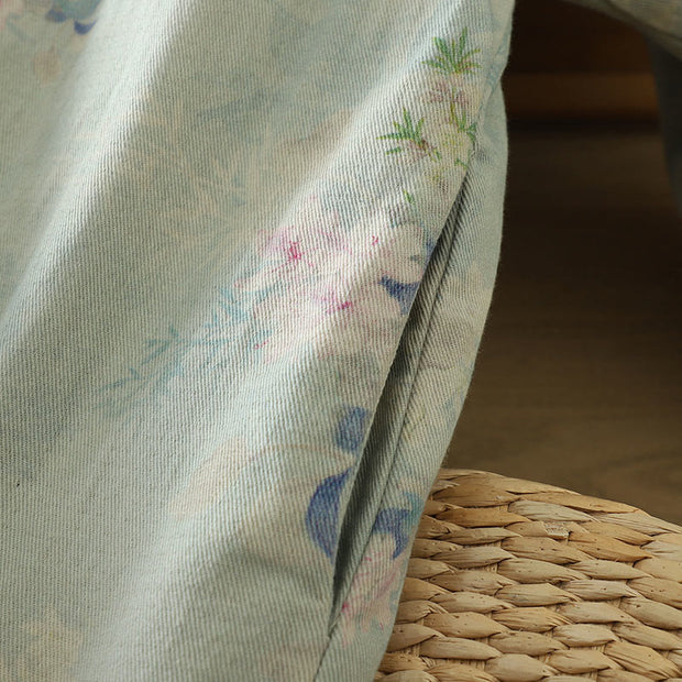 Buddha Stones Frog-button Flower Pattern Crew Neck Thickened Cotton Long Sleeve Women's Coat  - image 21