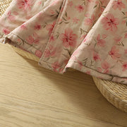 Buddha Stones Frog-button Flower Pattern Crew Neck Thickened Cotton Long Sleeve Women's Coat  - image 7