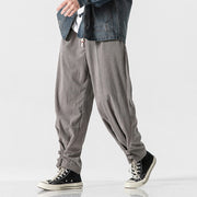 Buddha Stones Fall Winter Men's Pure Color Button Design Cotton Straight Leg Pants With Pockets - image 7