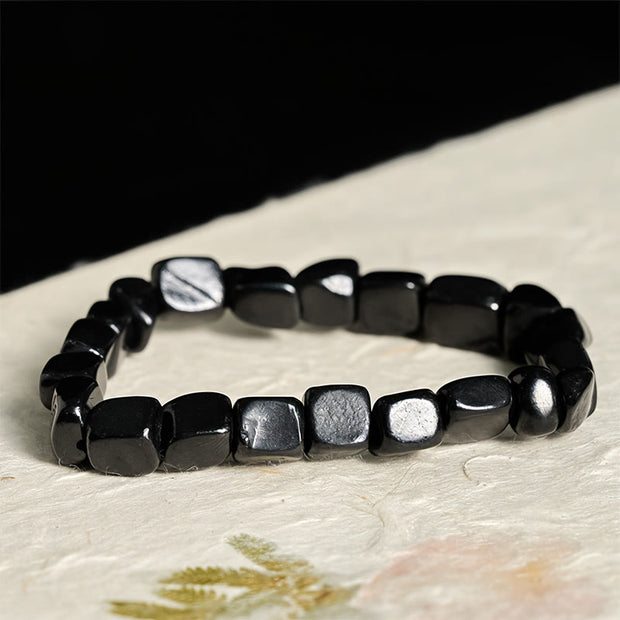 Buddha Stones 8mm Natural Authentic Shungite Stone Protection Beaded Bracelet - Shungite Stone(Clarity ♥ Inner Strength) - image 0