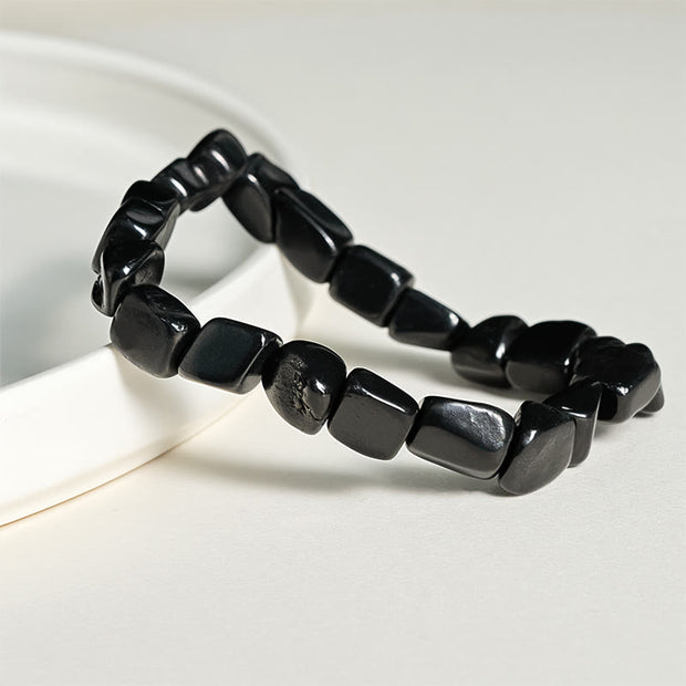 Buddha Stones 8mm Natural Authentic Shungite Stone Protection Beaded Bracelet - image 2