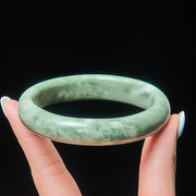 Buddha Stones Natural Jade Simple Design Prosperity Cuff Bangle Bracelet - image 3