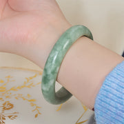 Buddha Stones Natural Jade Simple Design Prosperity Cuff Bangle Bracelet - image 4