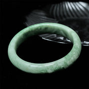 Buddha Stones Natural Jade Simple Design Prosperity Cuff Bangle Bracelet - image 2