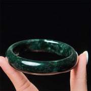 Buddha Stones Nanyang Black-Green Jade Protection Cuff Bangle Bracelet - image 3
