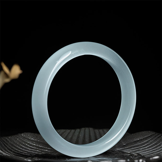 Buddha Stones White Cat's Eye Abundance Spiritual Cuff Bangle Bracelet - image 2