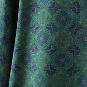 Buddha Stones Crew Neck Frog-button Flower Pattern Long Sleeve Cotton Midi Dress - image 9