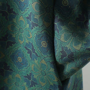 Buddha Stones Crew Neck Frog-button Flower Pattern Long Sleeve Cotton Midi Dress - image 10