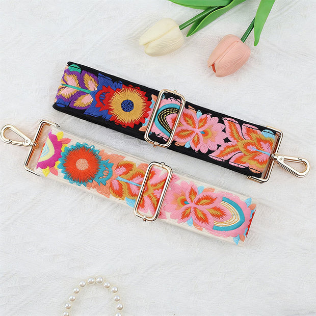 Buddha Stones Multicolor Flower Embroidery Adjustable Handbags Crossbody Shoulder Bag Straps - image 5