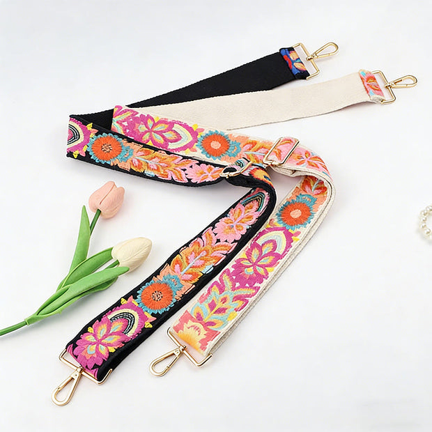 Buddha Stones Multicolor Flower Embroidery Adjustable Handbags Crossbody Shoulder Bag Straps - image 4