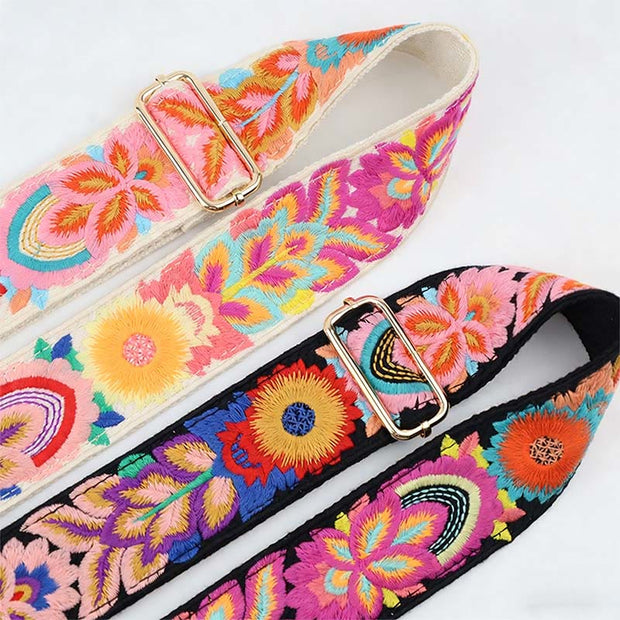 Buddha Stones Multicolor Flower Embroidery Adjustable Handbags Crossbody Shoulder Bag Straps - image 6