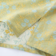 Buddha Stones 2pcs Colorful Floral Leaf Long Sleeve V-Neck Shirt Pants Cotton Pajamas Set With Pockets - image 3