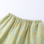 Buddha Stones 2pcs Colorful Floral Leaf Long Sleeve V-Neck Shirt Pants Cotton Pajamas Set With Pockets - image 2