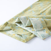 Buddha Stones 2pcs Colorful Floral Leaf Long Sleeve V-Neck Shirt Pants Cotton Pajamas Set With Pockets - image 4