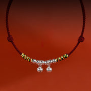 Buddha Stones Silver Bell Red Black String Protection Adjustable Cats Small Dogs Pet Collar - image 3