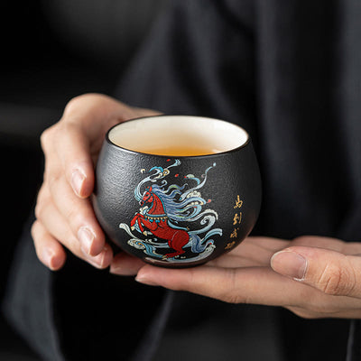 Buddha Stones Year Of The Horse Hand Painted Ceramic Teacup Kung Fu Te –  buddhastoneshop