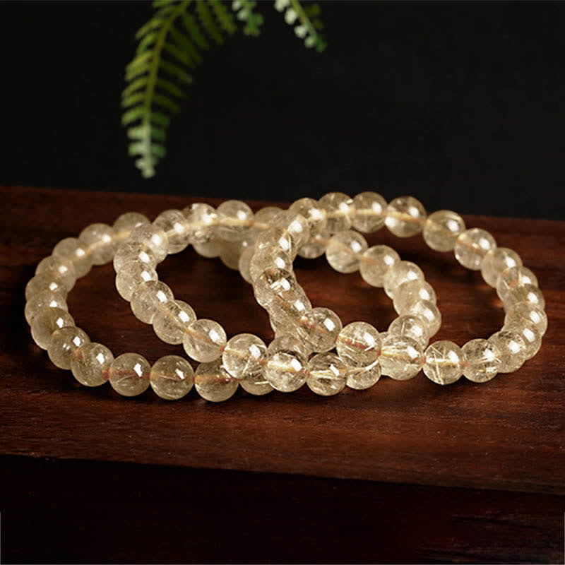Buddha Stones Natural Golden Rutilated Quartz Auspiciousness