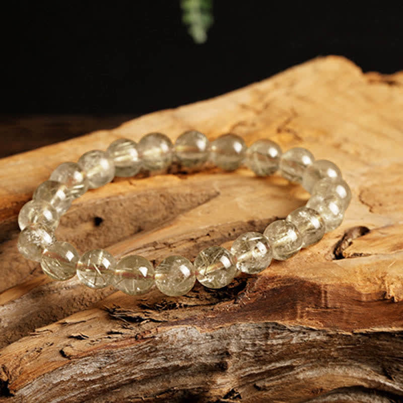 Buddha Stones Natural Golden Rutilated Quartz Auspiciousness