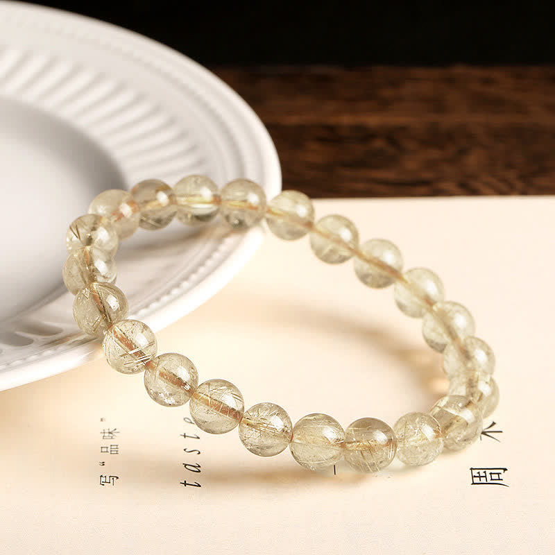 Buddha Stones Natural Golden Rutilated Quartz Auspiciousness