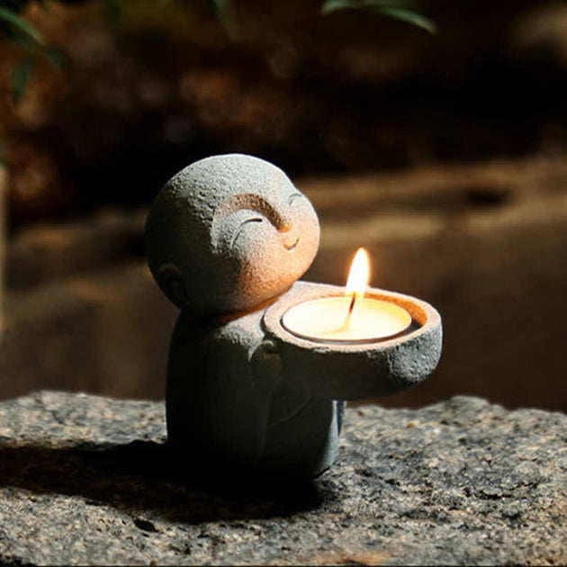 Buddha Stones Resin Buddha Serenity Candle Holder Statue Decor Without ...