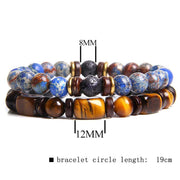 Buddha Stones 2PCS Healing Crystal Emperor Stone Tiger Eye Bead Bracelet Bracelet BS 4