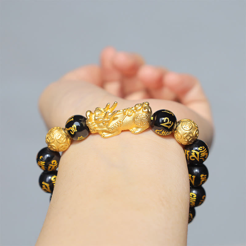 Feng Shui Stones FENG SHUI PIXIU Bracelet Black Bead Buddhism