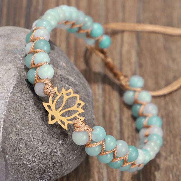 Buddha Stones Amazonite Beads Lotus Flower Balance Weave Bracelet (Extra 30% Off | USE CODE: FS30) - image 6