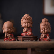 Buddha Stones Mini Gautama Buddha Sakyamuni Kwan Yin Avalokitesvara Ksitigarbha Serenity Ceramic Desk Decoration Decorations BS 22