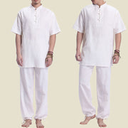 Buddha Stones Spiritual Zen Meditation Prayer Practice Cotton Linen Clothing Men's Set