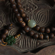 108 Mala Beads Nha Trang Bai Qinan Agarwood Jade 999 Gold Peace Bracelet (Only one in stock)
