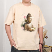 Buddha Stones Lotus Butterfly Meditation Buddha Tee T-shirt T-Shirts BS 7