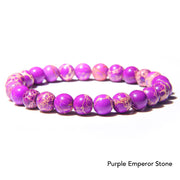 Natural Agate Stone Crystal Balance Beaded Bracelet Bracelet BS Purple Emperor Stone