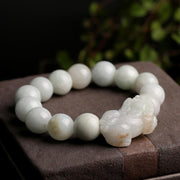Buddha Stones Fengshui Wealth Prosperity Jade PiXiu Luck Bracelet Bracelet BS 4