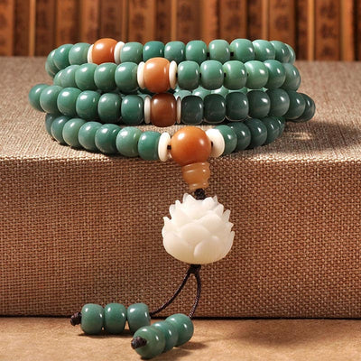 Buddha Stones Lotus Cyan Bodhi Seed Success Bracelet