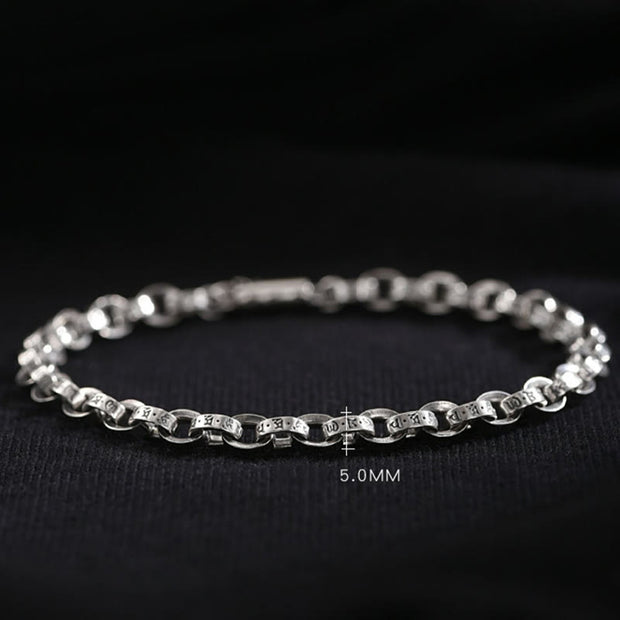 Buddha Stones 925 Sterling Silver Om Mani Padme Hum Carved Design Creativity Metal Bracelet (Extra 30% Off | USE CODE: FS30) - image 15