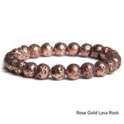 Natural Agate Stone Crystal Balance Beaded Bracelet Bracelet BS Rose Gold Lava Rock