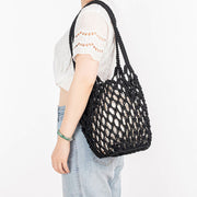 Buddha Stones Hand-woven Cotton Thread Shoulder Bag Handbags Shoulder Bag&Handbags BS 14