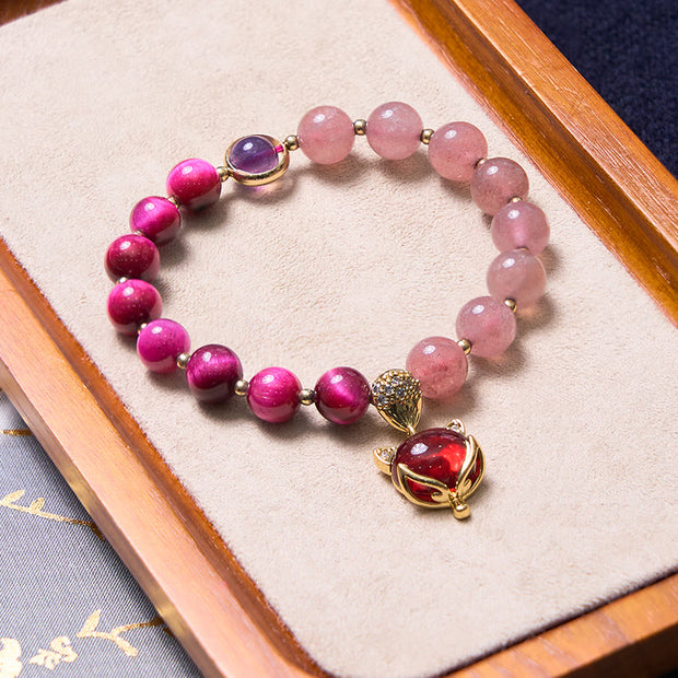 Buddha Stones Enhance Happiness and Joy Purple Bracelet Bangle Bundle Bundle BS 1